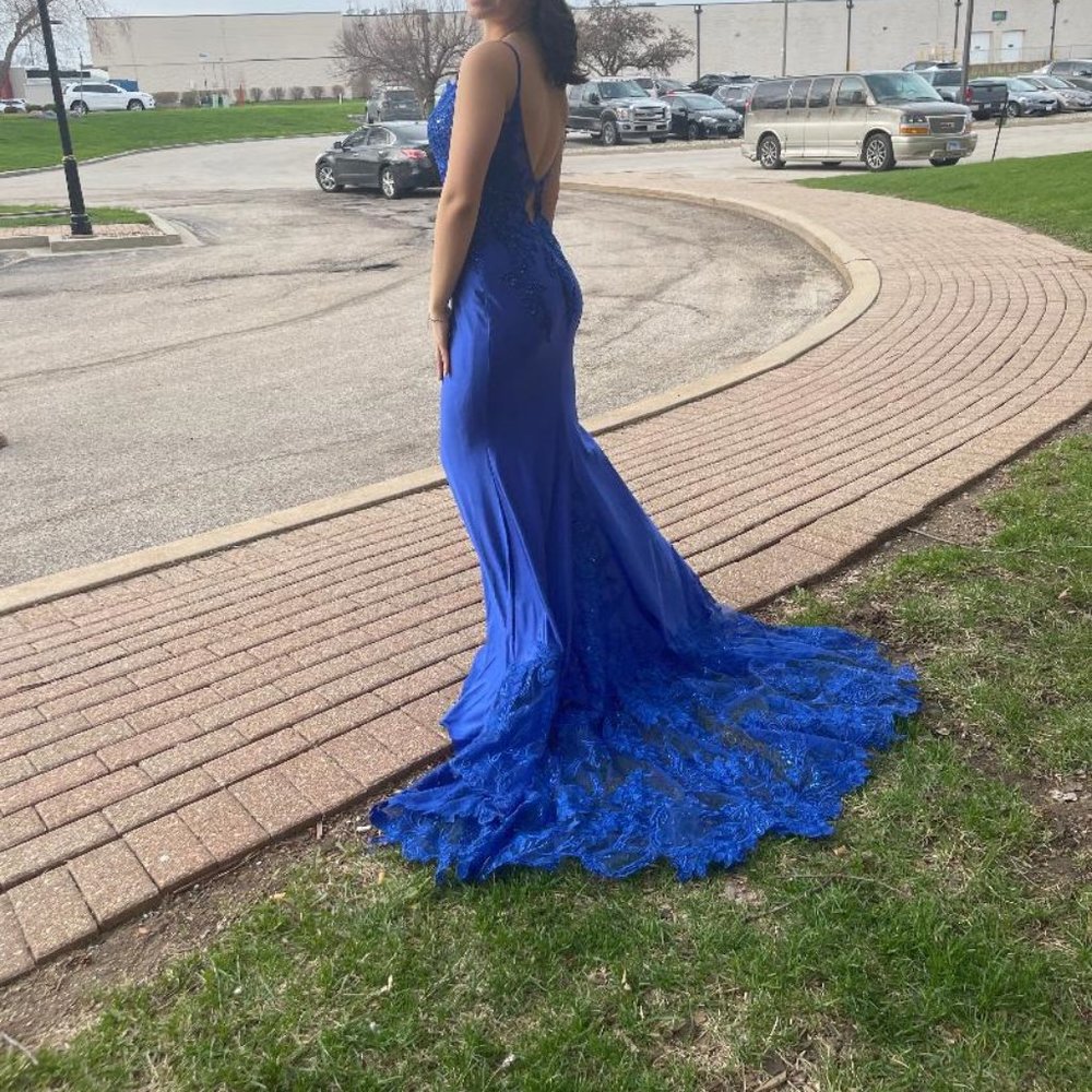 Ellie Wild Peacock Blue Size 4~ Worn Once ~ Professionally Cleaned